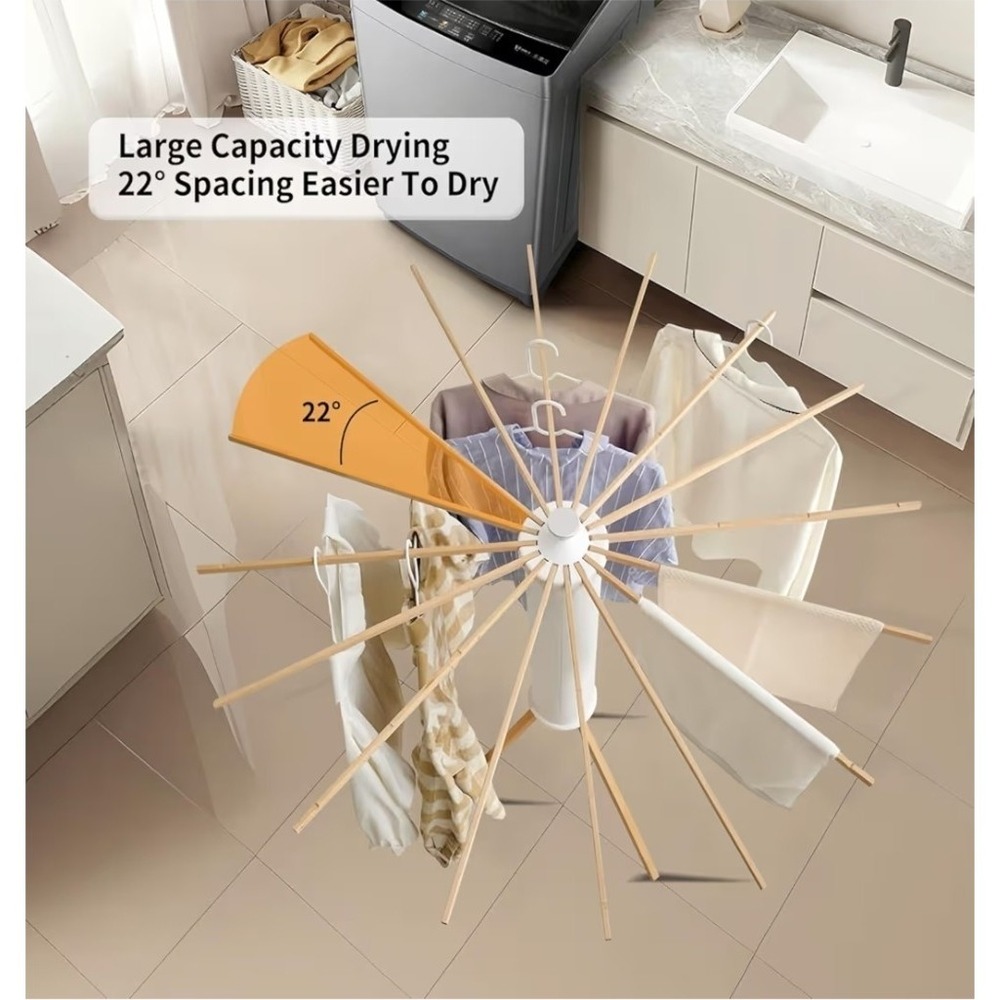Clothes Drying Rack Tripod - Laundry Hanger -Portable Drying Rack - Collapsible - Picture 5 of 7